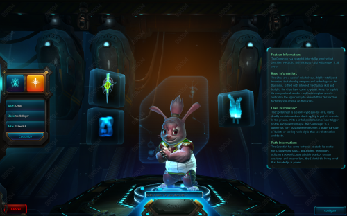 A chua leers from the character selection screen.